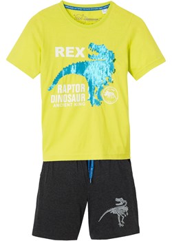 T-shirt chłopięcy z obracanymi cekinami + krótkie spodenki (2 części) ze sklepu bonprix w kategorii Piżamy dziecięce - zdjęcie 169977427
