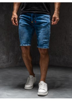 Granatowe krótkie spodenki jeansowe męskie Denley TF183A1 ze sklepu Denley w kategorii Spodenki męskie - zdjęcie 169990027
