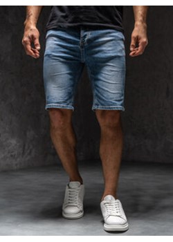 Granatowe krótkie spodenki jeansowe męskie Denley MP0277BCA1 ze sklepu Denley w kategorii Spodenki męskie - zdjęcie 169990029