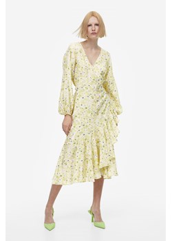 H & M - Długa sukienka kopertowa - Żółty ze sklepu H&M w kategorii Sukienki - zdjęcie 169992186