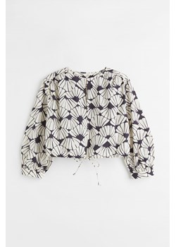 H & M - Krótka bluzka bawełniana - Beżowy ze sklepu H&M w kategorii Bluzki damskie - zdjęcie 169992555