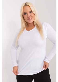 Biała bluzka damska plus size z długim rękawem ze sklepu 5.10.15 w kategorii Bluzki damskie - zdjęcie 169994147