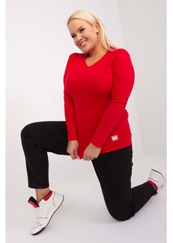 Czerwona dopasowana bluzka damska plus size ze sklepu 5.10.15 w kategorii Bluzki damskie - zdjęcie 169994249