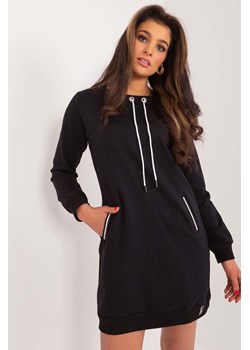 Czarna mini sukienka damska dresowa z bawełny ze sklepu 5.10.15 w kategorii Sukienki - zdjęcie 169994497
