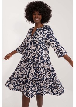 Granatowa letnia sukienka damska z printem SUBLEVEL ze sklepu 5.10.15 w kategorii Sukienki - zdjęcie 169994525
