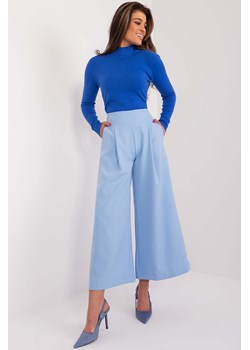 Jasnoniebieskie garniturowe spodnie damskie typu culotte ze sklepu 5.10.15 w kategorii Spodnie damskie - zdjęcie 169994566
