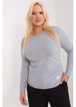 Szara melanżowa dopasowana bluzka damska plus size ze sklepu 5.10.15 w kategorii Bluzki damskie - zdjęcie 169994568