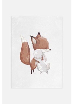 H & M - Fox And Bunny Plakat - Brązowy ze sklepu H&M w kategorii Dekoracje ścienne - zdjęcie 169997246