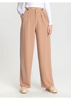 Sinsay - Spodnie wide leg - kremowy ze sklepu Sinsay w kategorii Spodnie damskie - zdjęcie 169999185