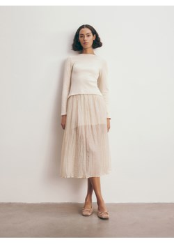 Reserved - Sukienka z gniecionej tkaniny - kremowy ze sklepu Reserved w kategorii Sukienki - zdjęcie 170000855