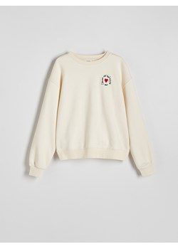 Reserved - Bluza z haftem - złamana biel ze sklepu Reserved w kategorii Bluzy damskie - zdjęcie 170002215