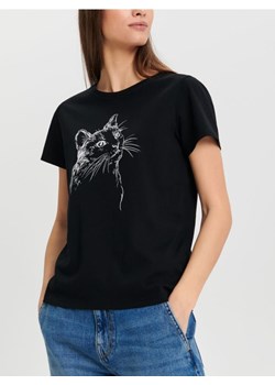Sinsay - Koszulka z nadrukiem - czarny ze sklepu Sinsay w kategorii Bluzki damskie - zdjęcie 170003397