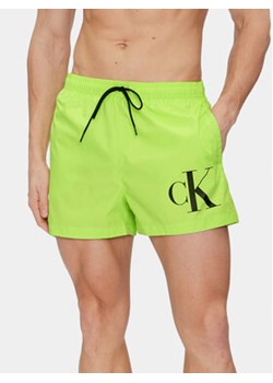 Calvin Klein Swimwear Szorty kąpielowe KM0KM00967 Zielony Regular Fit ze sklepu MODIVO w kategorii Kąpielówki - zdjęcie 170009386