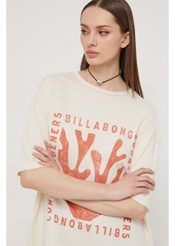 Billabong t-shirt bawełniany BILLABONG X CORAL GARDENERS damski kolor beżowy ABJKT00538 ze sklepu ANSWEAR.com w kategorii Bluzki damskie - zdjęcie 170010779