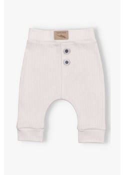 Spodnie niemowlęce z dzianiny prążkowej - ecru - Lagarto Verde ze sklepu 5.10.15 w kategorii Spodnie i półśpiochy - zdjęcie 170015216