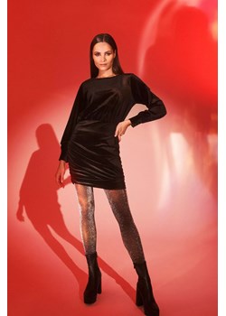 Welurowa sukienka mini ze sklepu Moodo.pl w kategorii Sukienki - zdjęcie 170017455