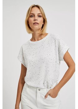 Bluzka w kropki biała ze sklepu Moodo.pl w kategorii Bluzki damskie - zdjęcie 170018339