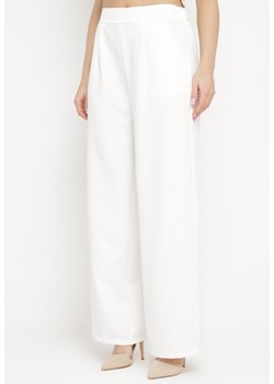 Białe Eleganckie Spodnie z Szerokimi Nogawkami Kahinuni ze sklepu Born2be Odzież w kategorii Spodnie damskie - zdjęcie 170020808