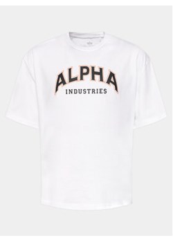 Alpha Industries T-Shirt College 146501 Biały Relaxed Fit ze sklepu MODIVO w kategorii T-shirty męskie - zdjęcie 170022497