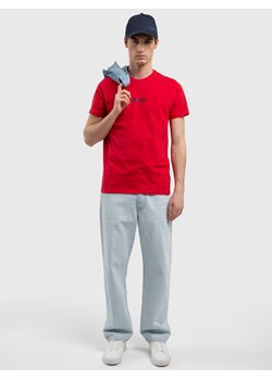 Koszulka męska z niewielkim logo BIG STAR na piersi czerwona Techson 603 ze sklepu Big Star w kategorii T-shirty męskie - zdjęcie 170022905