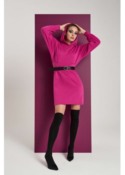 Taliowana sukienka z kapturem ze sklepu Moodo.pl w kategorii Sukienki - zdjęcie 170023607