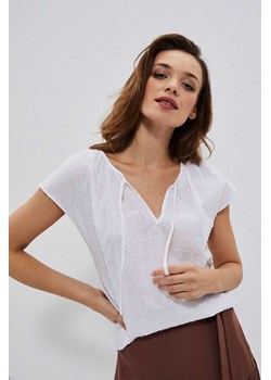Bawełniana bluzka koszulowa biała ze sklepu Moodo.pl w kategorii Bluzki damskie - zdjęcie 170025045