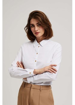 Gładka koszula z ozdobnymi guzikami biała ze sklepu Moodo.pl w kategorii Koszule damskie - zdjęcie 170026586