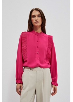 Koszula z plisowaniem różowa ze sklepu Moodo.pl w kategorii Koszule damskie - zdjęcie 170028058