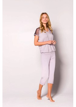 Piżama damska z wiskozy New York Babella srebrna ze sklepu piubiu_pl w kategorii Piżamy damskie - zdjęcie 170029378