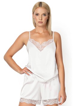 Piżama damska satynowa Zora Nipplex kremowa ze sklepu piubiu_pl w kategorii Piżamy damskie - zdjęcie 170029675