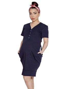 Koszula damska ciążowa Mitex Mama dress granatowa ze sklepu piubiu_pl w kategorii Bielizna ciążowa - zdjęcie 170030735