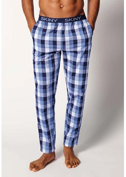 Spodnie męskie do spania w kratę Skiny niebieskie 080511 ze sklepu piubiu_pl w kategorii Piżamy męskie - zdjęcie 170031226