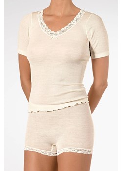Koszulka damska wełna z jedwabiem Nina von c krem 29460846 ze sklepu piubiu_pl w kategorii Piżamy damskie - zdjęcie 170032519