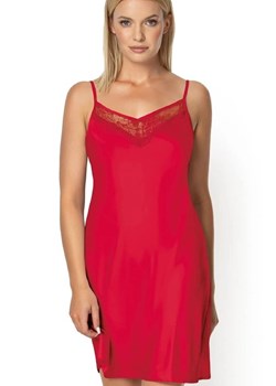 Koszulka nocna satynowa Nipplex czerwona Zora ze sklepu piubiu_pl w kategorii Koszule nocne - zdjęcie 170033946