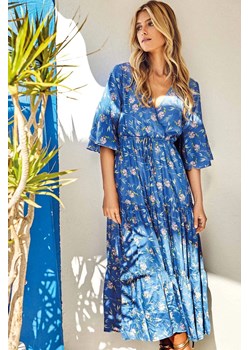 Sukienka plażowa Maya maxi Iconique niebieska IC23-139 ze sklepu piubiu_pl w kategorii Sukienki - zdjęcie 170035598