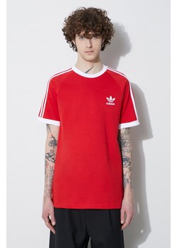 adidas Originals t-shirt bawełniany Adicolor Classics 3-Stripes kolor czerwony wzorzysty IA4852 ze sklepu PRM w kategorii T-shirty męskie - zdjęcie 170039277