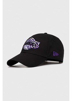 New Era czapka z daszkiem bawełniana kolor czarny z aplikacją LOS ANGELES LAKERS ze sklepu PRM w kategorii Czapki z daszkiem damskie - zdjęcie 170039427
