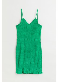 H & M - Elastycznie marszczona sukienka - Zielony ze sklepu H&M w kategorii Sukienki - zdjęcie 170039689