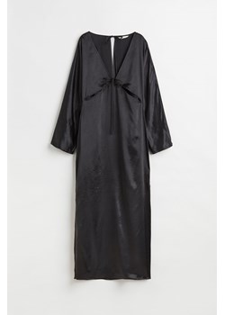 H & M - Satynowa sukienka z wycięciami - Czarny ze sklepu H&M w kategorii Sukienki - zdjęcie 170039736