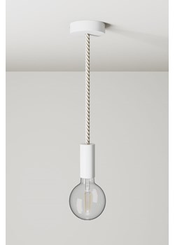 H & M - Drewniana Lampa Sufitowa Z Żarówką - Biały ze sklepu H&M w kategorii Lampy wiszące - zdjęcie 170039785