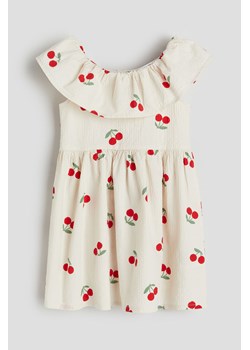 H & M - Wzorzysta sukienka z falbaną - Beżowy ze sklepu H&M w kategorii Sukienki dziewczęce - zdjęcie 170039838