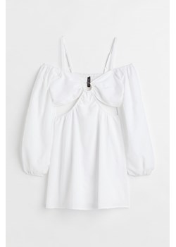 H & M - Krótka sukienka z wycięciami - Biały ze sklepu H&M w kategorii Sukienki - zdjęcie 170039928