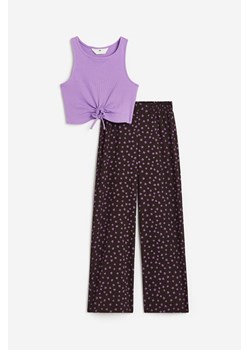 H & M - Komplet 2-częściowy składający się z topu i spodni - Szary ze sklepu H&M w kategorii Komplety dziewczęce - zdjęcie 170040055