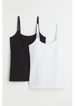 H & M - MAMA Top dla karmiącej 2-pak - Biały ze sklepu H&M w kategorii Bluzki ciążowe - zdjęcie 170040126
