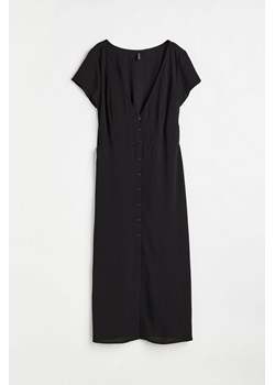 H & M - H & M+ Krepowana sukienka zapinana na guziki - Czarny ze sklepu H&M w kategorii Sukienki - zdjęcie 170040388