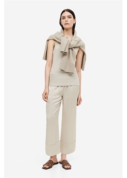 H & M - Spodnie z domieszką jedwabiu - Beżowy ze sklepu H&M w kategorii Spodnie damskie - zdjęcie 170040477