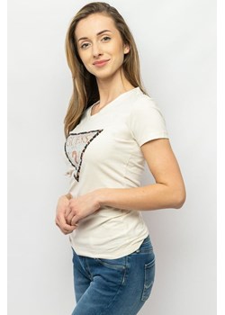 t-shirt damski guess w3bi43 j1314 kremowy ze sklepu Royal Shop w kategorii Bluzki damskie - zdjęcie 170043347