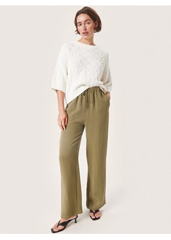 Soaked in Luxury Spodnie &quot;Camile&quot; w kolorze khaki ze sklepu Limango Polska w kategorii Spodnie damskie - zdjęcie 170044346