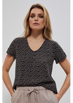 Bluzka koszulowa we wzory czarna ze sklepu Moodo.pl w kategorii Bluzki damskie - zdjęcie 170046516