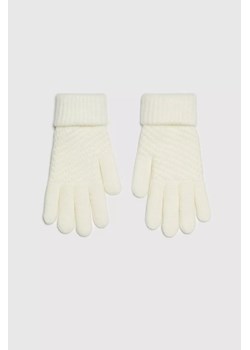 Dzianinowe rękawiczki perłowe ze sklepu Moodo.pl w kategorii Rękawiczki damskie - zdjęcie 170047725